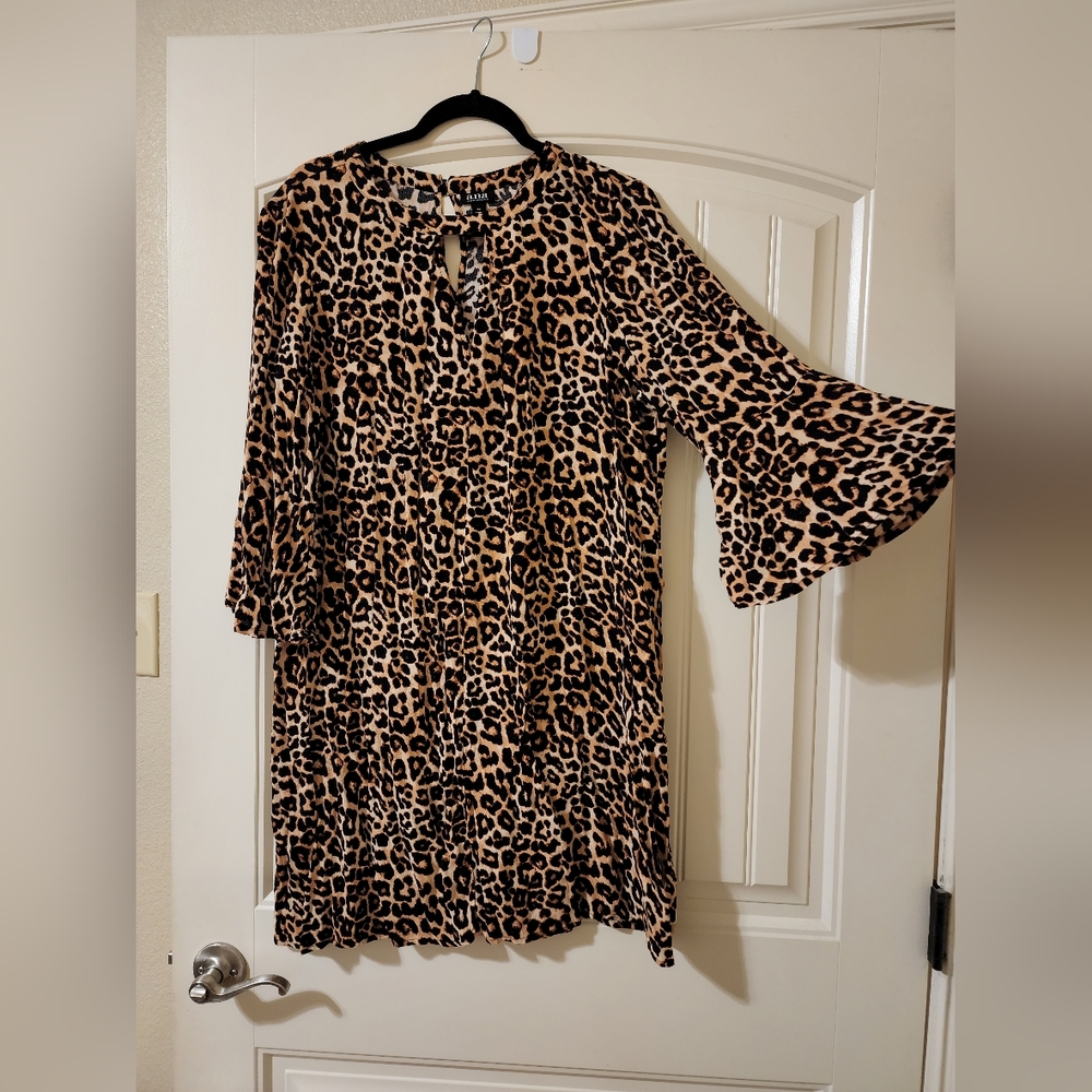 a.n.a Leopard Dress with Keyhole Details
